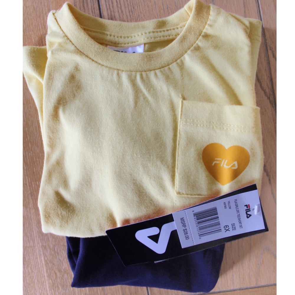 Girls NWT Athletic FILA Graphic Tee & Short Set 6X
